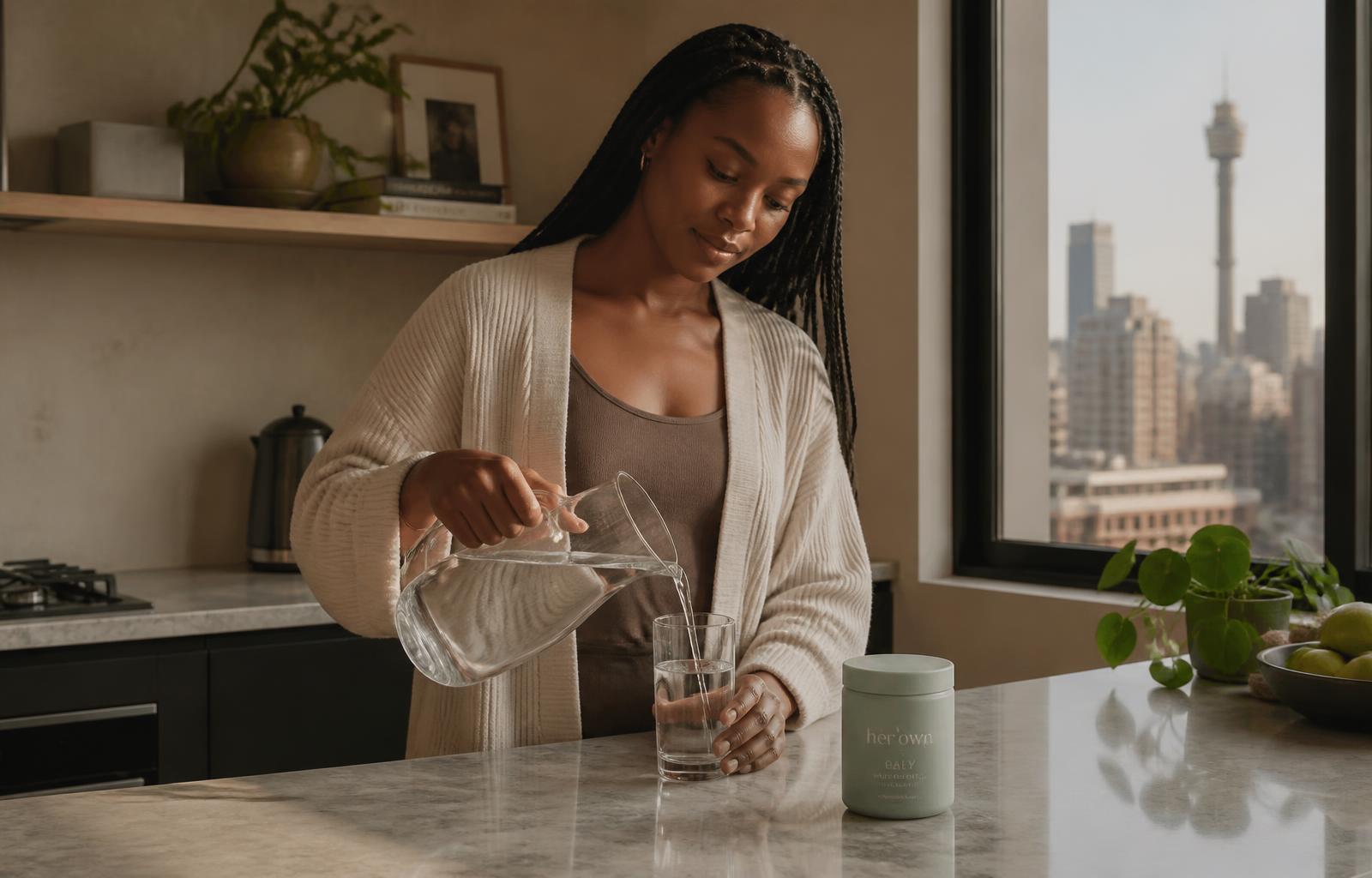A morning wellness routine in a South African home